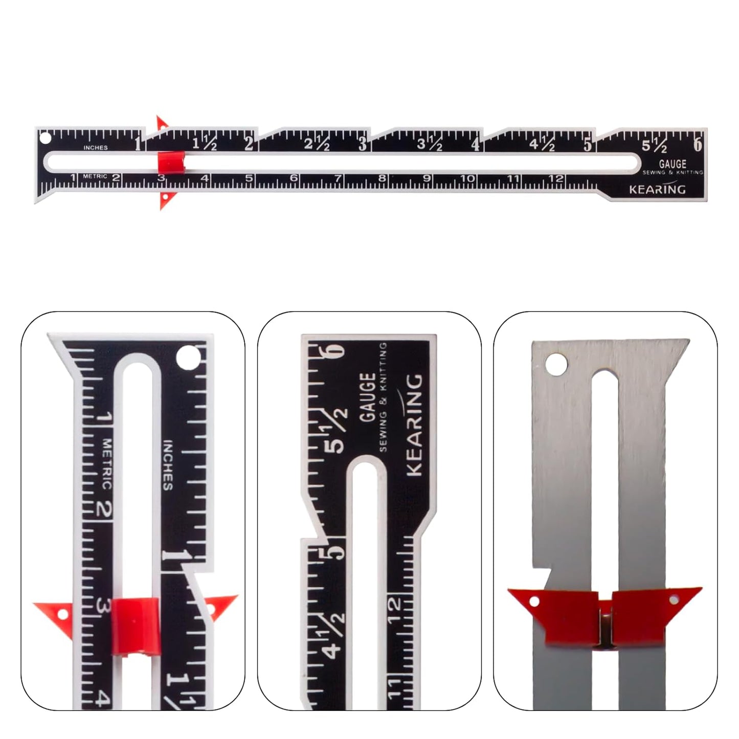 Sliding Marker Sewing Gauge 6" for Hems, Tucks, Pleats, Buttonholes