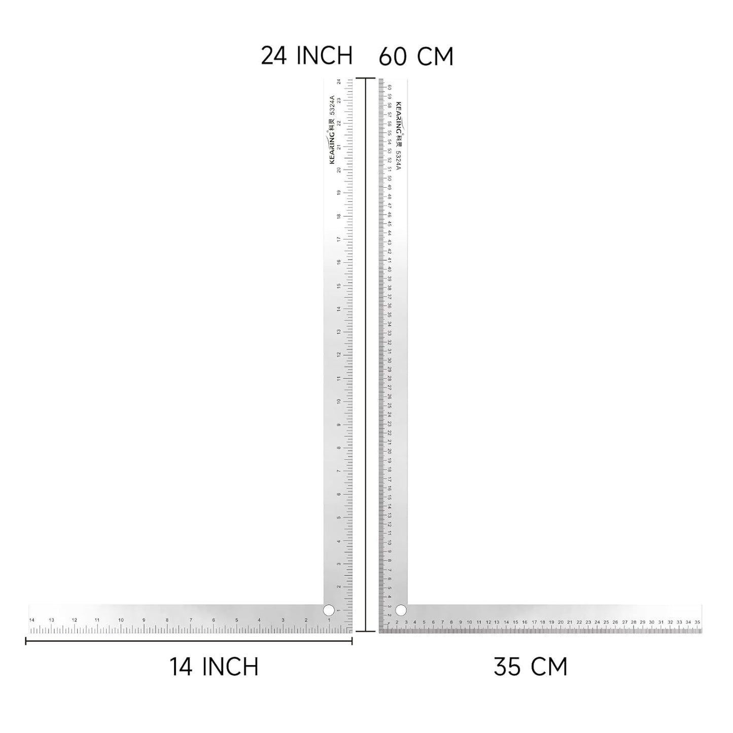 Double Sided L Square Ruler, Aviation Aluminum Ruler