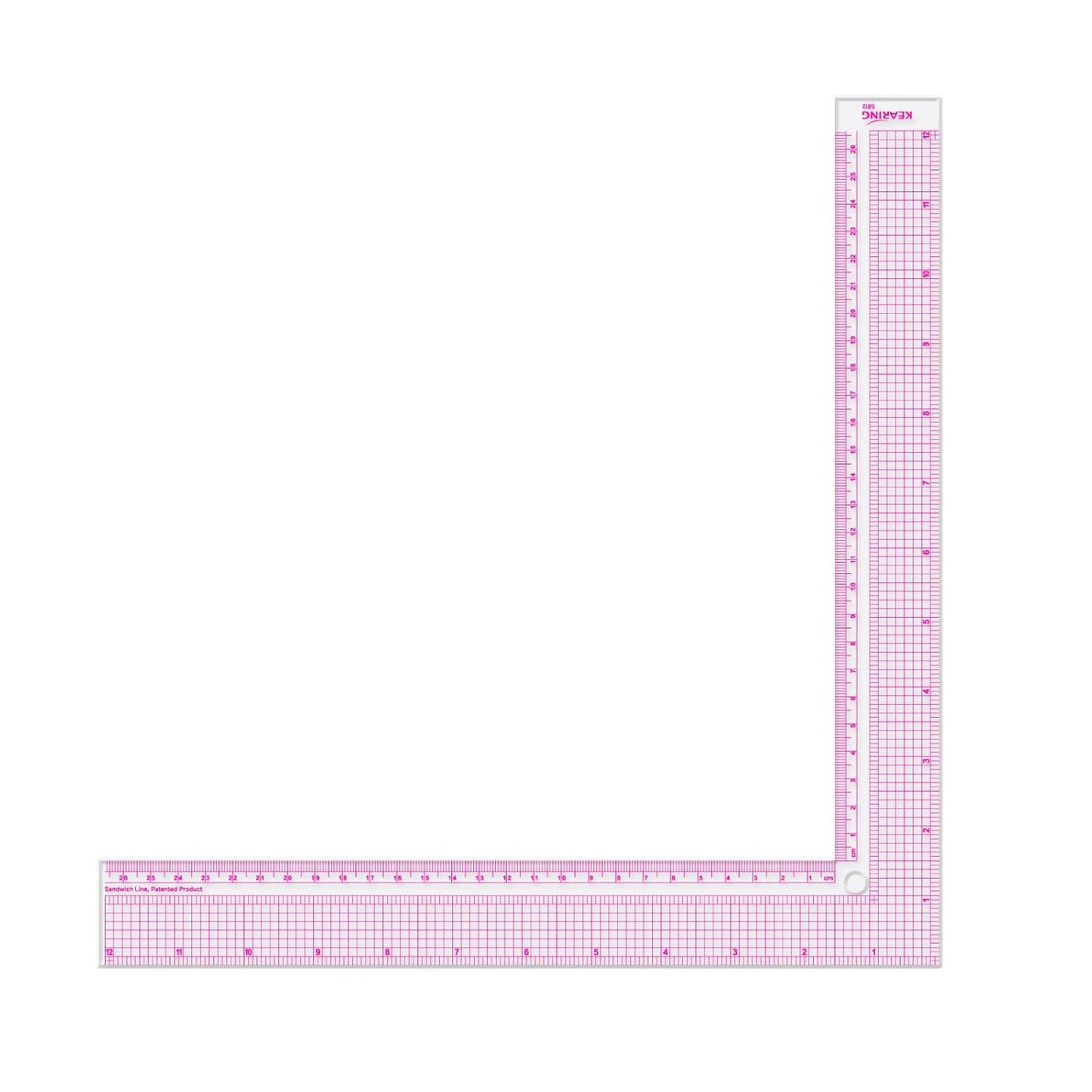 Plastic L Square Ruler, Clear Framing Square Ruler - Imperial and Metric Markings