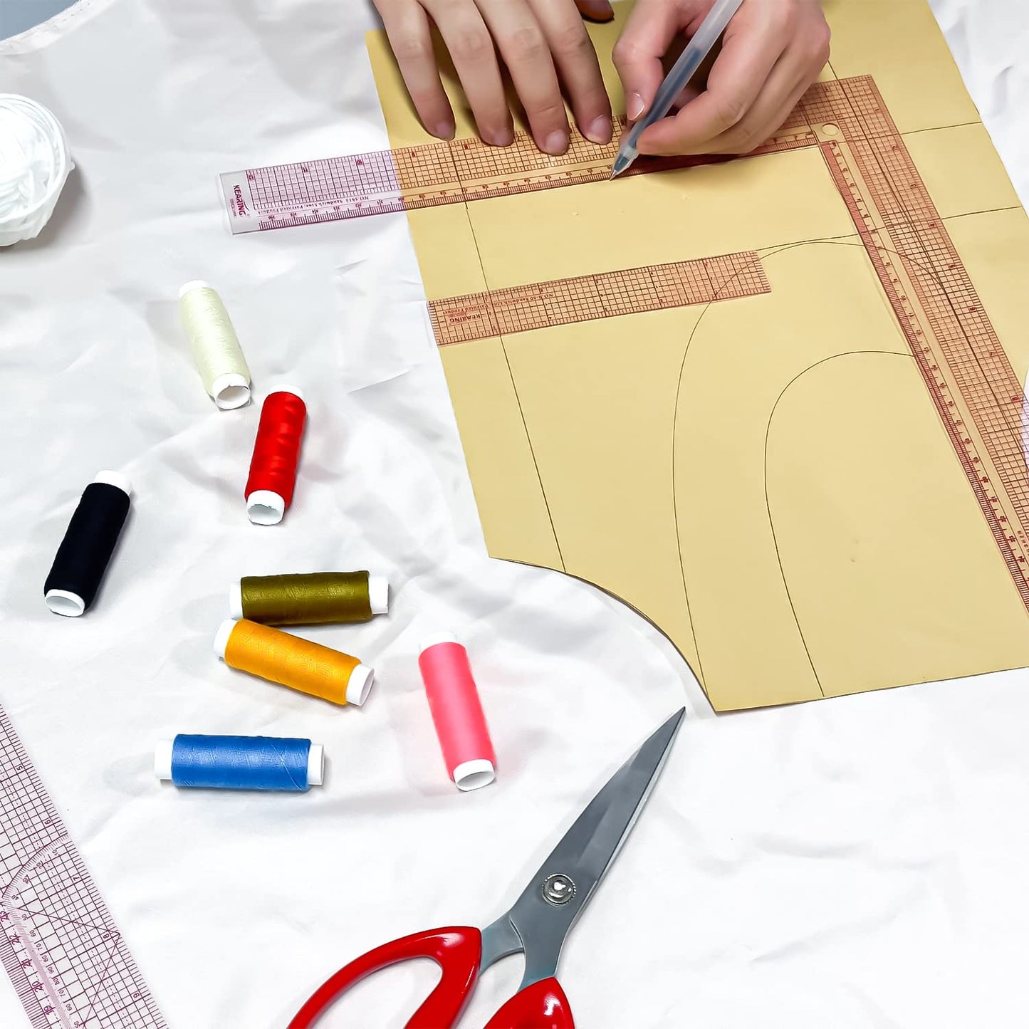 Plastic L Square Ruler, Clear Framing Square Ruler - Imperial and Metric Markings