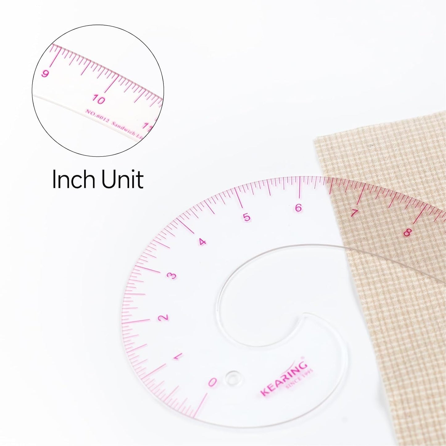 Comma Shaped French Curve Ruler for Pattern Making, Sewing, Quilting, Clear 12"