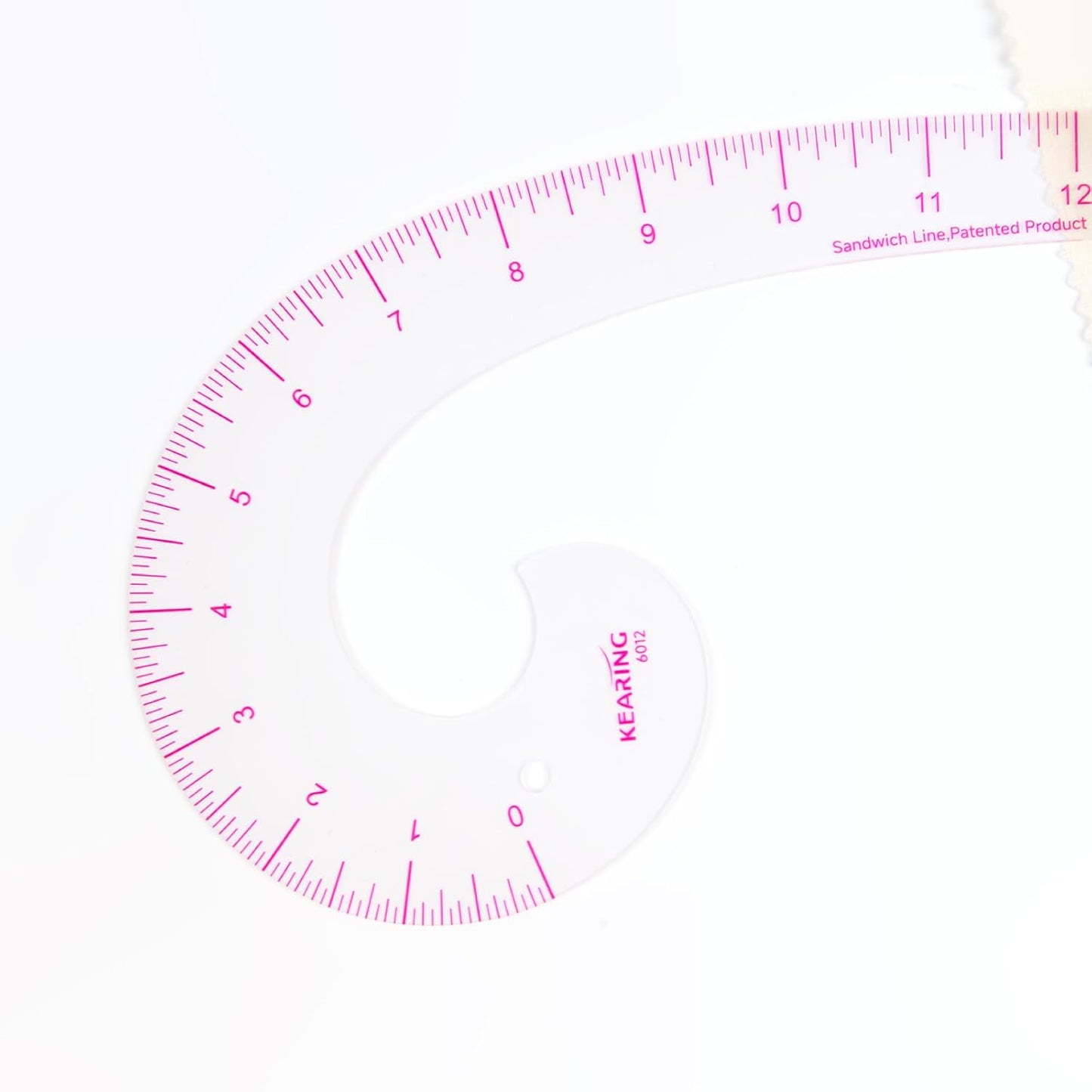 Comma Shaped French Curve Ruler for Pattern Making, Sewing, Quilting, Clear 12"