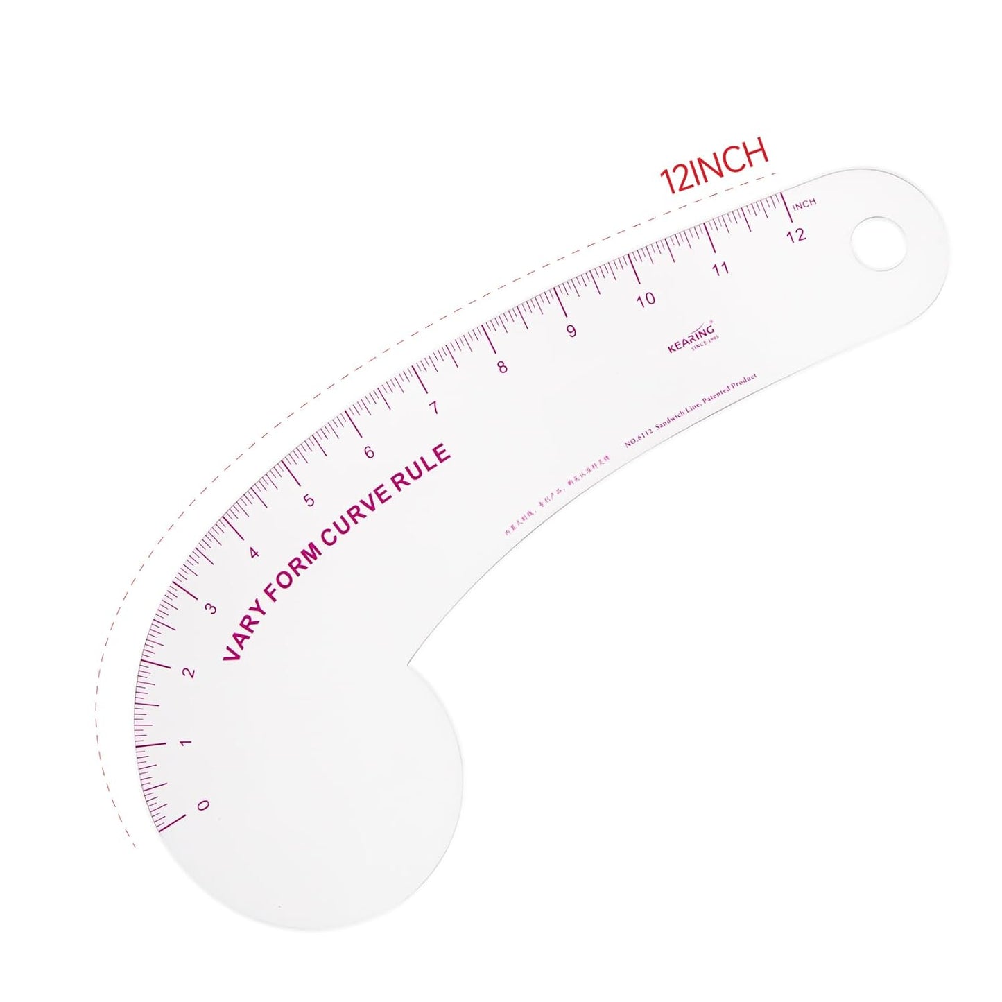 Vary Form Curve Ruler for Sewing, Pattern Making, French Curve Ruler Clear