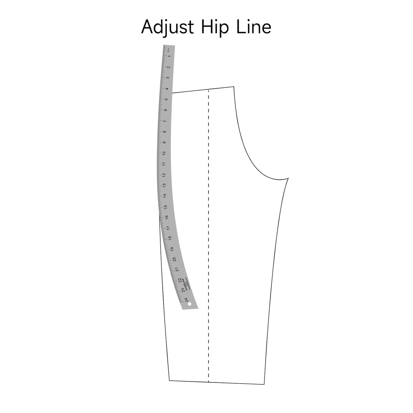 Hip Curve Ruler, Heavy Duty Aluminum 24"