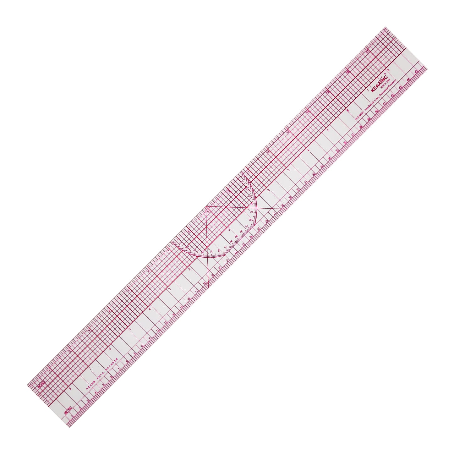 Clear Sewing Graph Ruler, Dual Imperial and Metric Markings