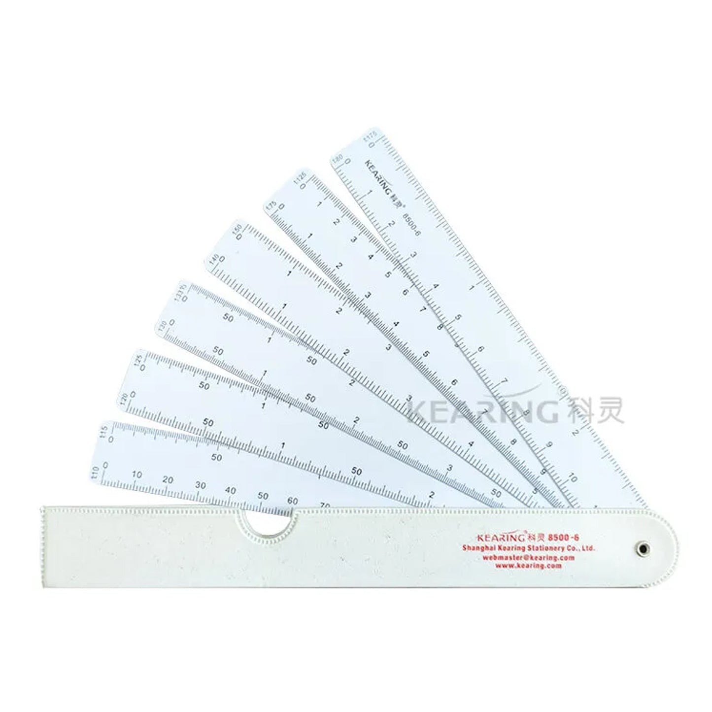 Fan-Shaped Plastic Scale Ruler – Multi-Scale Drafting & Measuring Tool