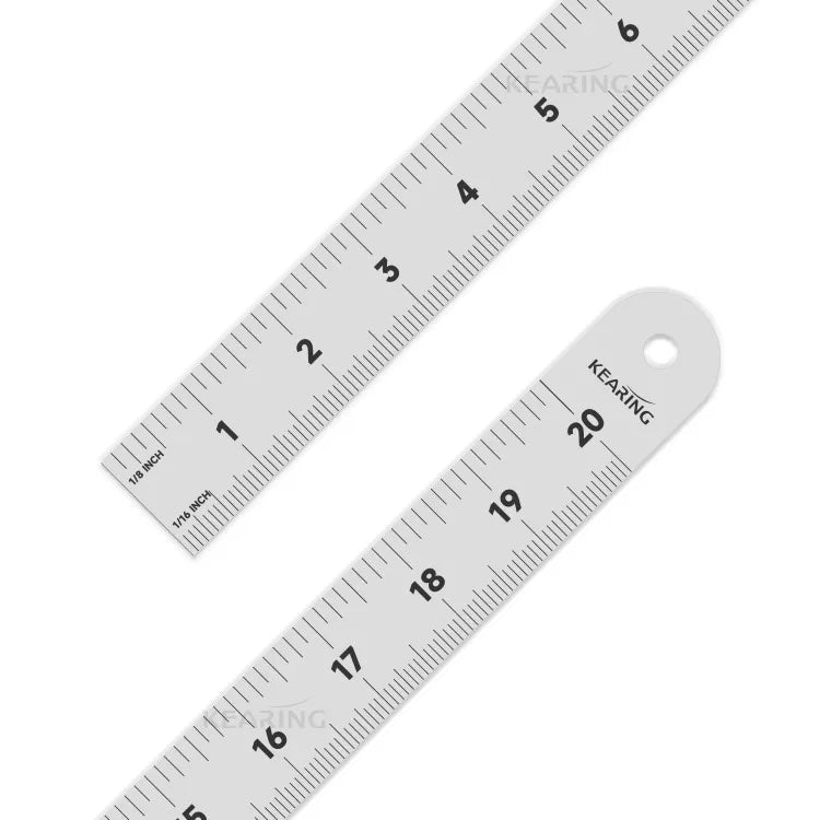 Stainless Steel Ruler with Both Imperial and Metric Markings – Assorted Sizes