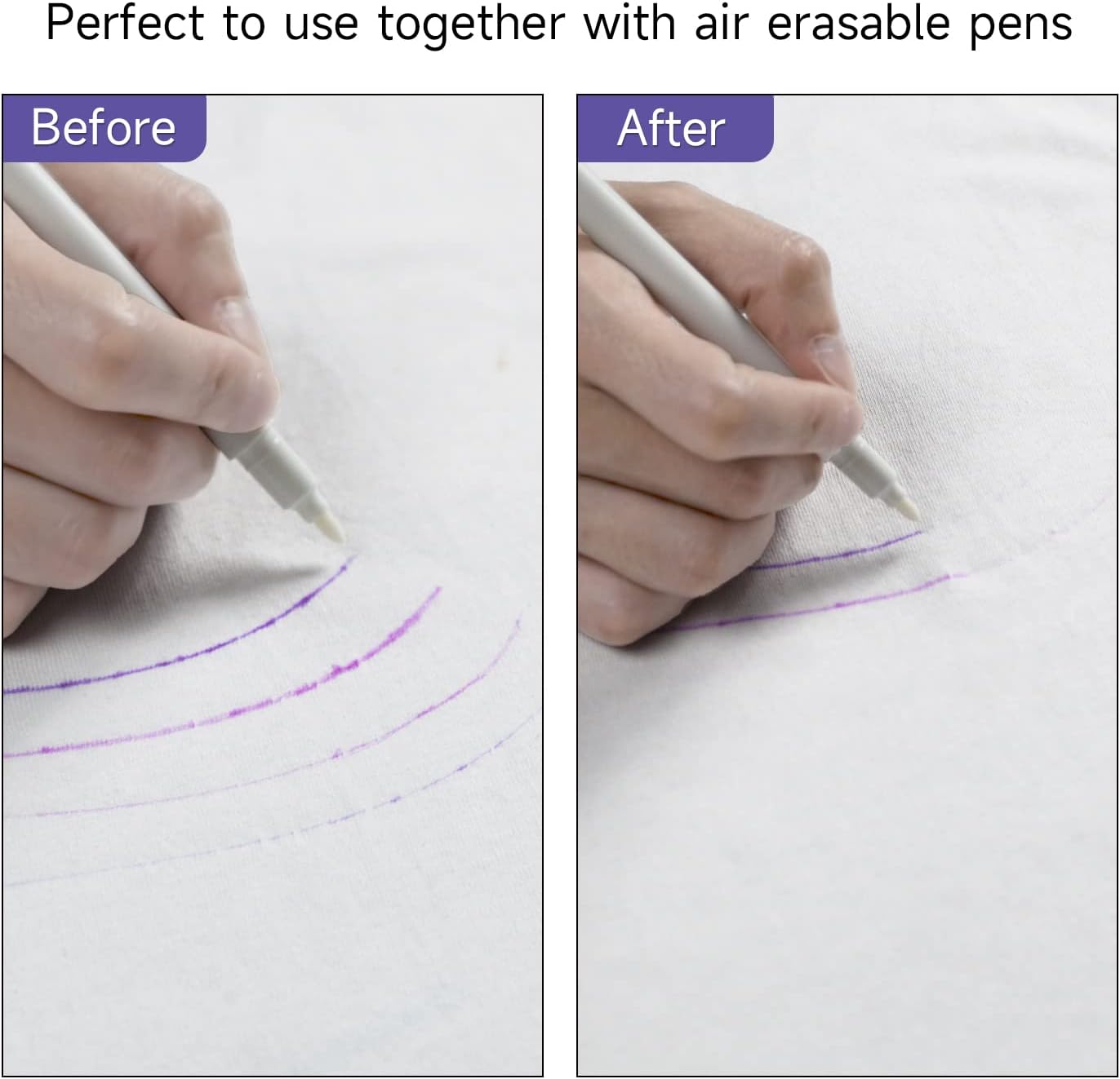 Air Erasable Pen Set for Fabric Pink or Violet, 12 Pack