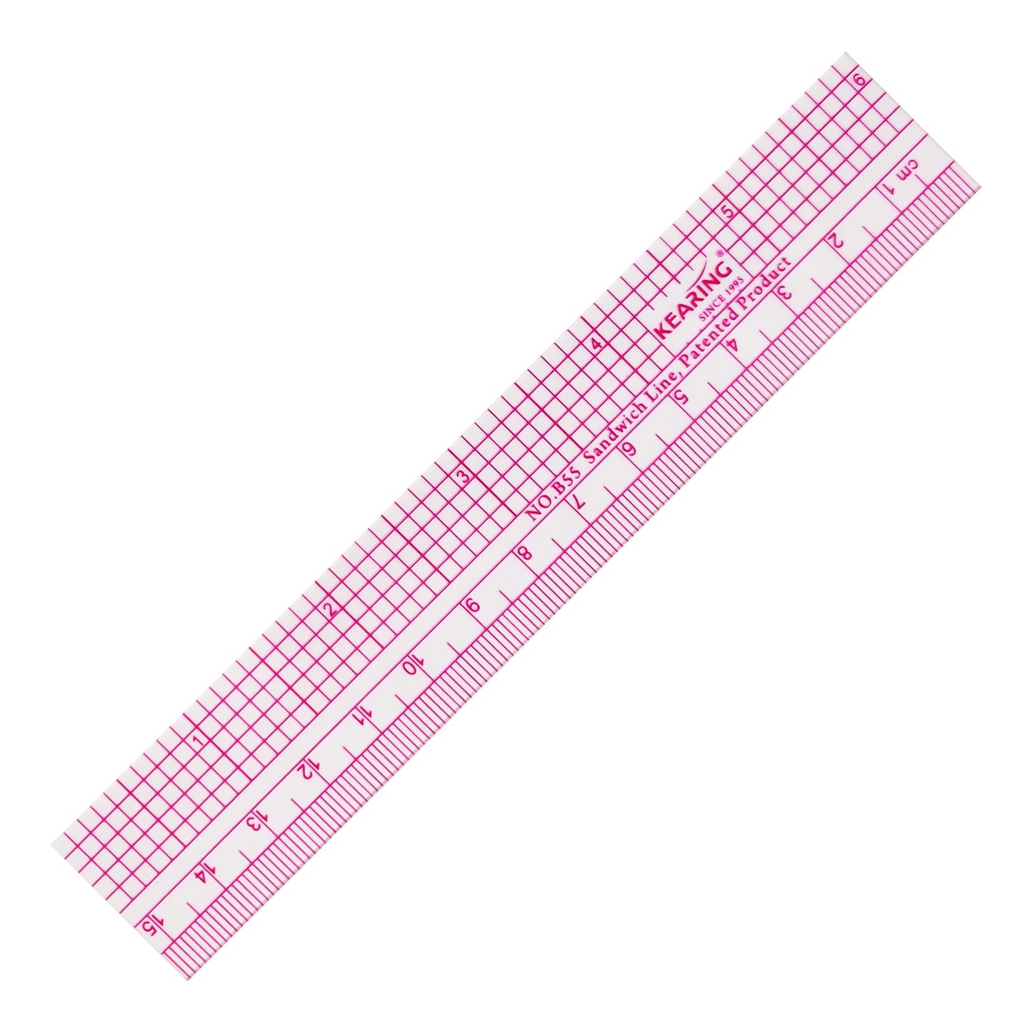 Clear Sewing Graph Ruler, Dual Imperial and Metric Markings