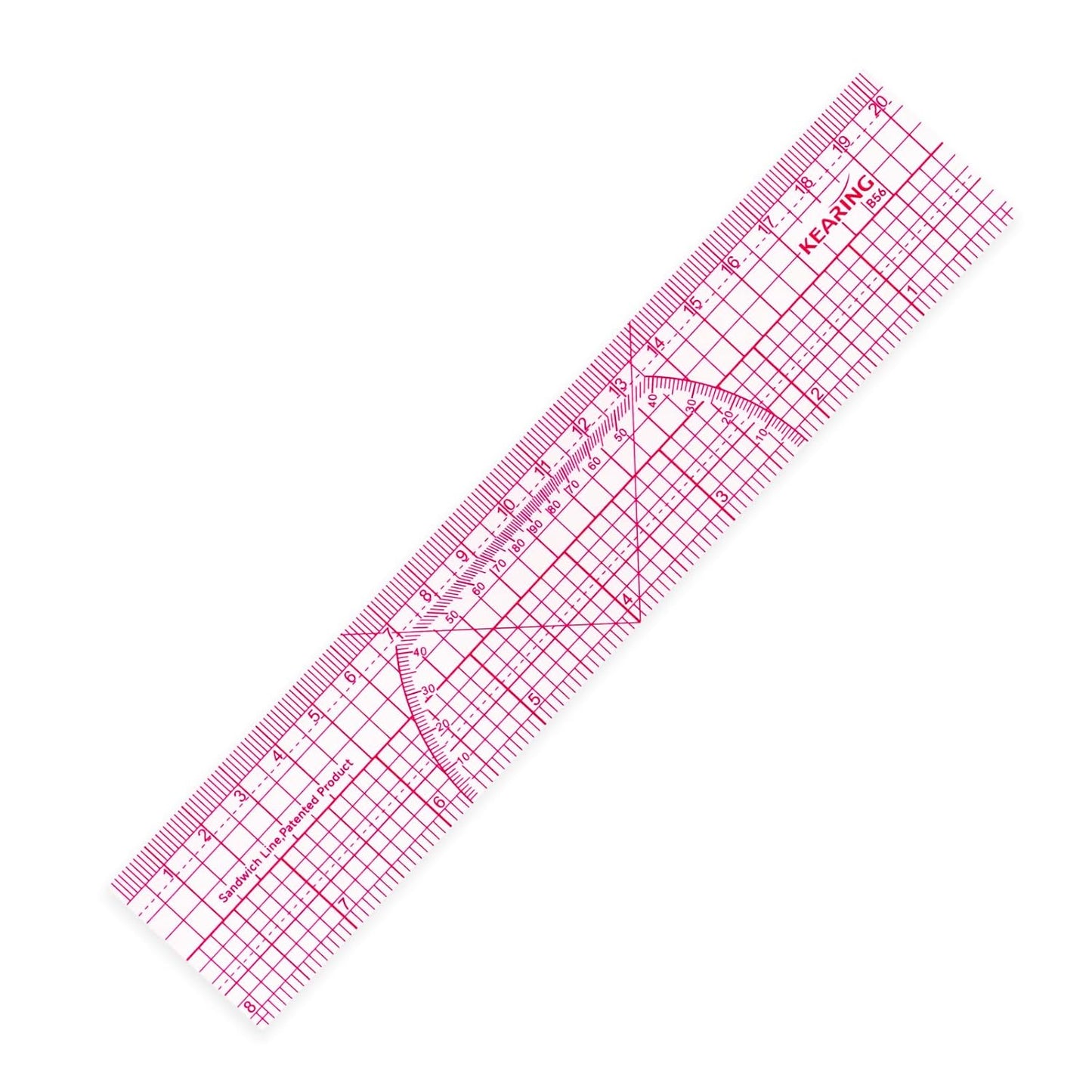 Clear Sewing Graph Ruler, Dual Imperial and Metric Markings
