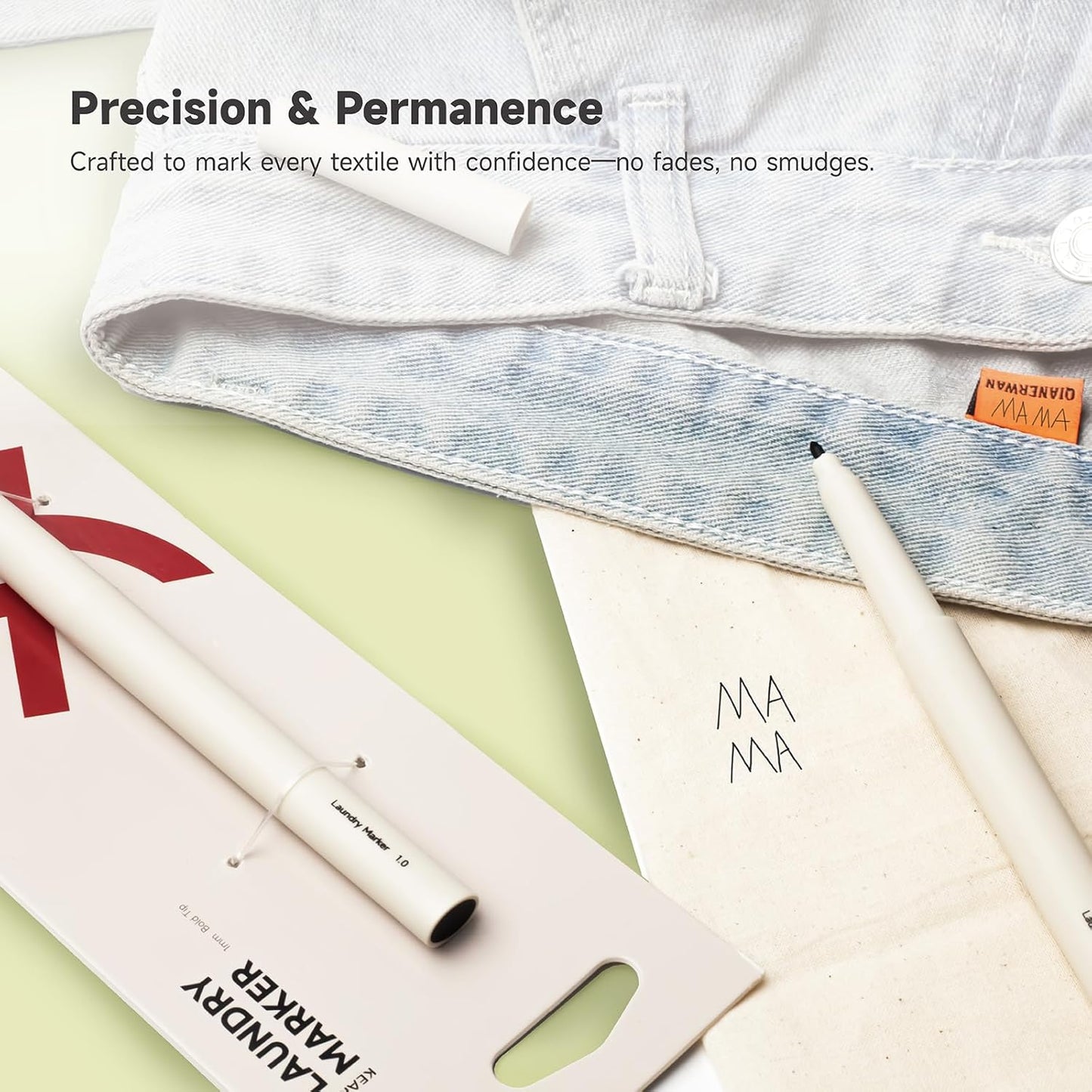 Laundry Fabric Marker - Permanent, Non-Toxic, Wash-Safe Laundry & Clothing Label Pen