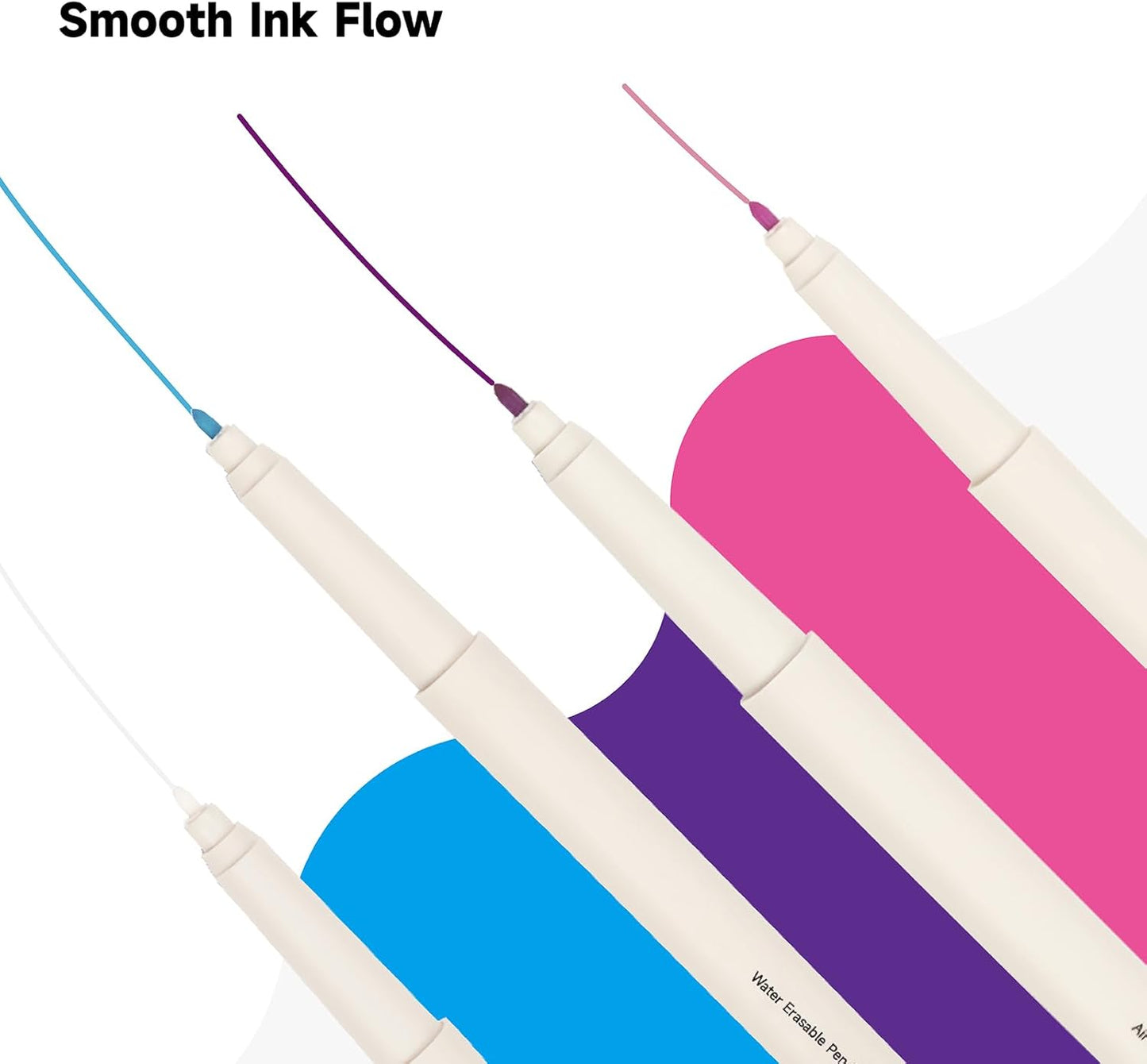 White Water Erasable Marking Pen for Fabric, Smooth Touch Disappearing Ink