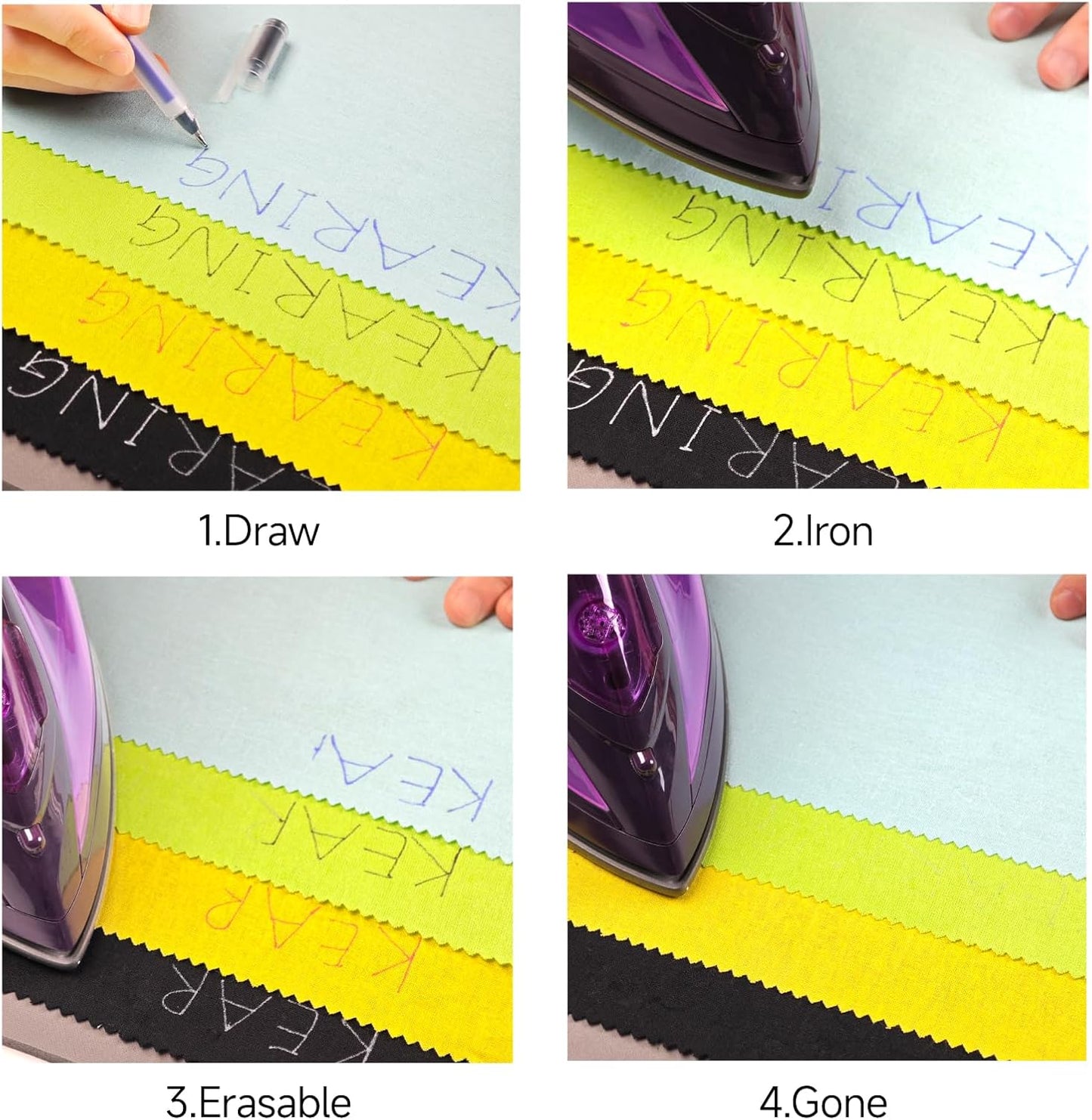 Heat Erasable Fabric Marking Pens - Assorted Colors