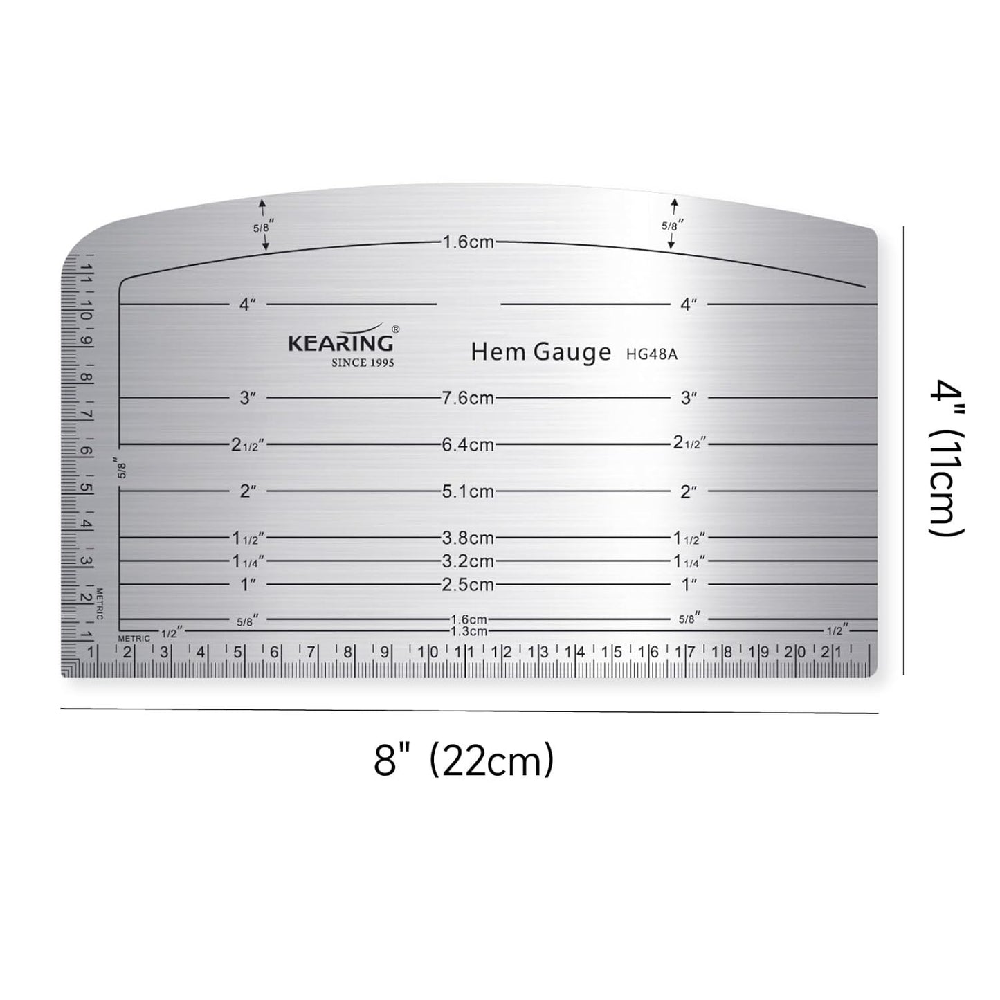 Aviation Aluminum Hot Hem Gauge, Hot Iron Ruler, Hot Press for Sewing Patterns