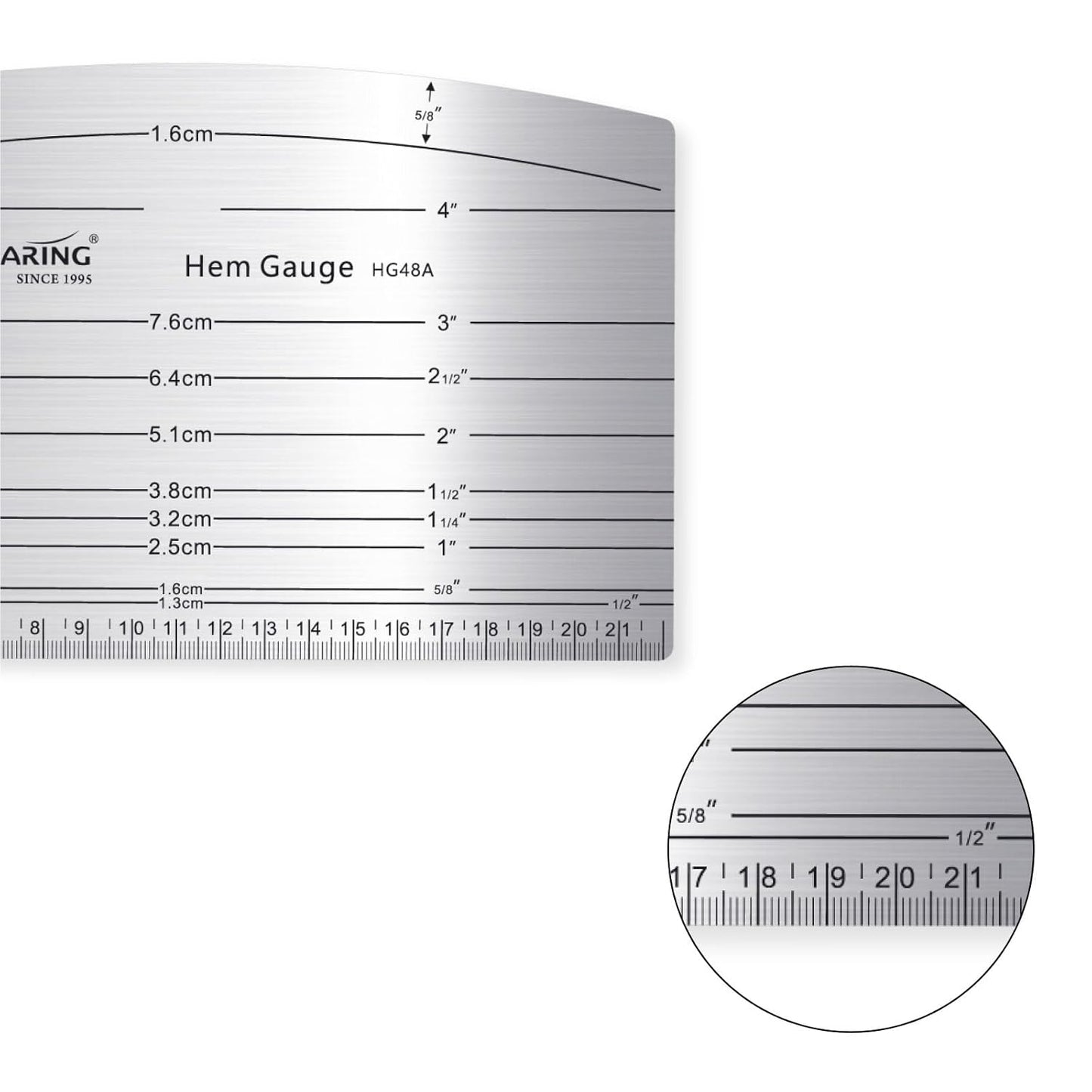 Aviation Aluminum Hot Hem Gauge, Hot Iron Ruler, Hot Press for Sewing Patterns