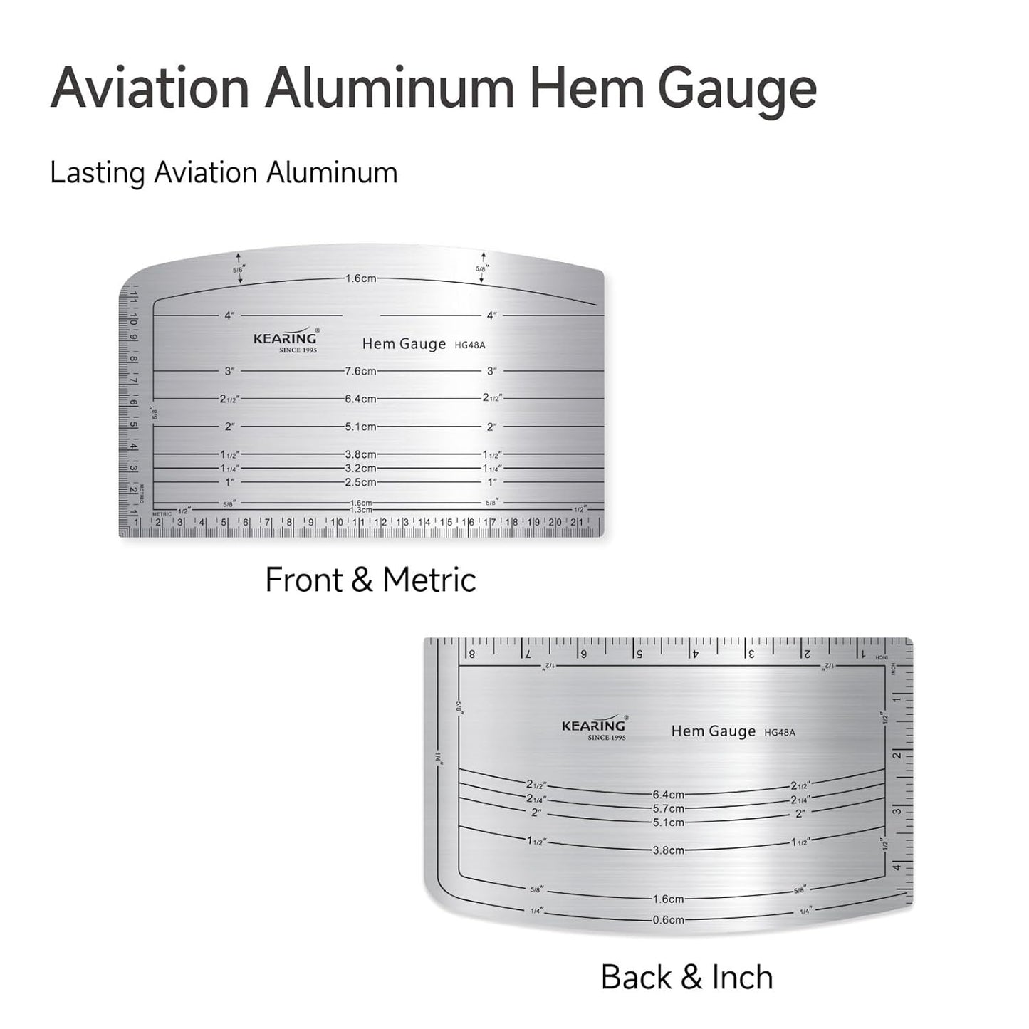 Aviation Aluminum Hot Hem Gauge, Hot Iron Ruler, Hot Press for Sewing Patterns