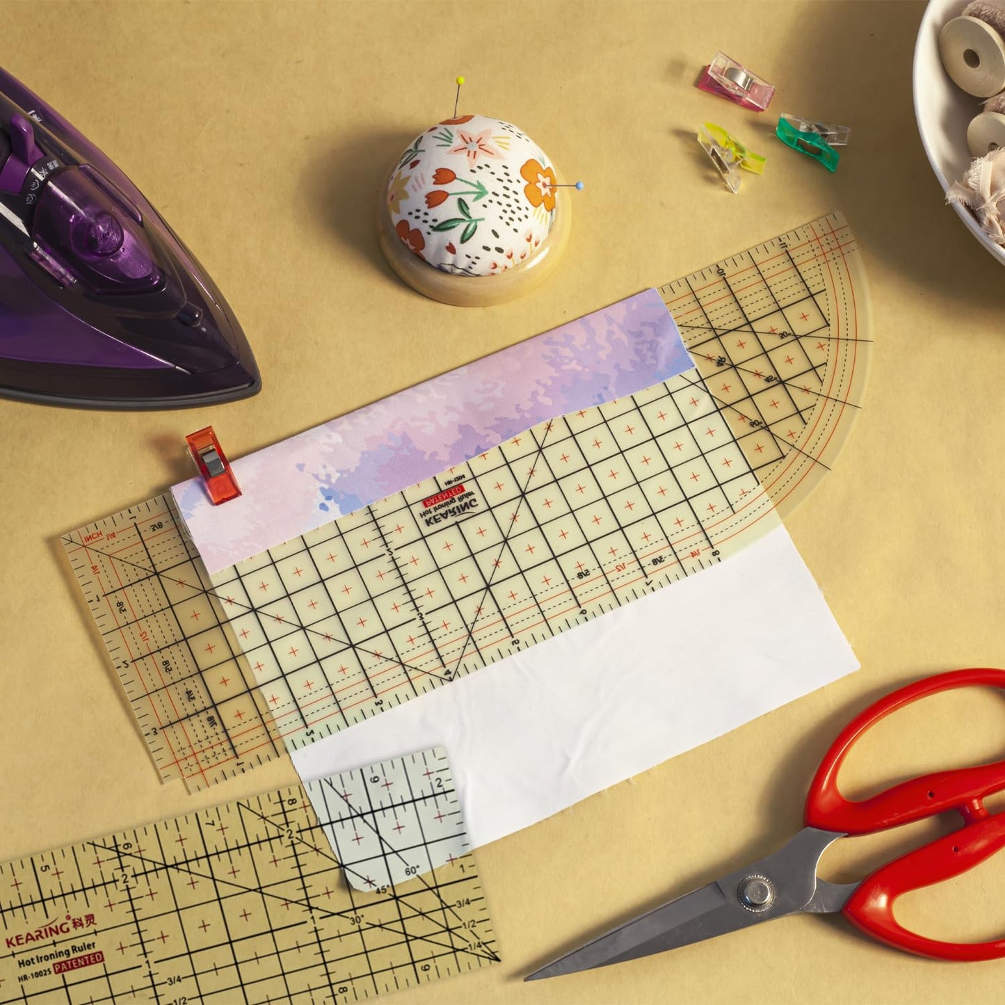 Hot Hem Ruler, Patented Heat Resistant Non-Slip Hot Ironing Ruler