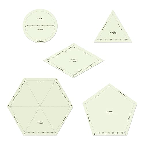 Hot Hem Ruler Template Set 5 Piece, Patented Heat Resistant Non-Slip