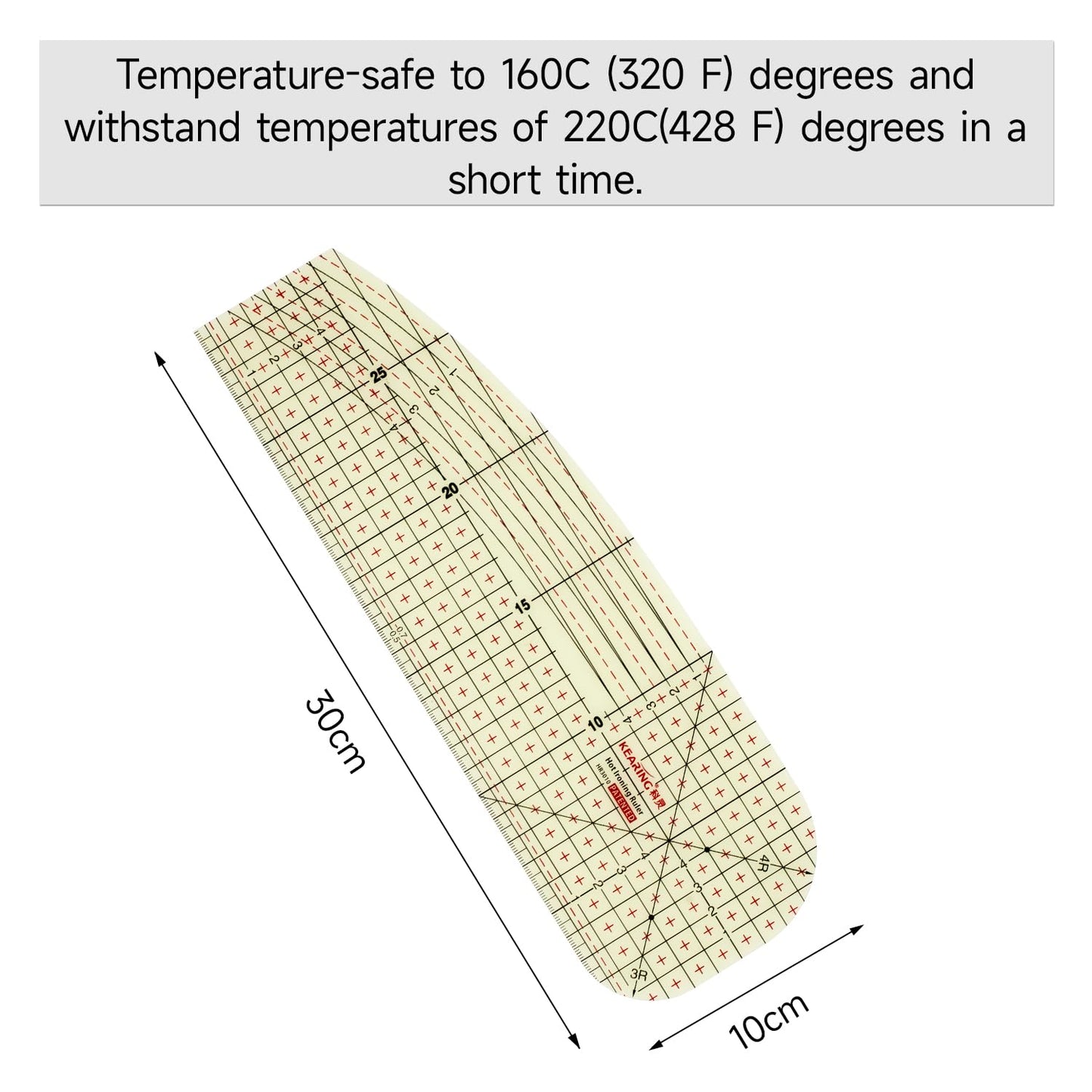 Hot Hem Ruler, Patented Heat Resistant Non-Slip Hot Ironing Ruler