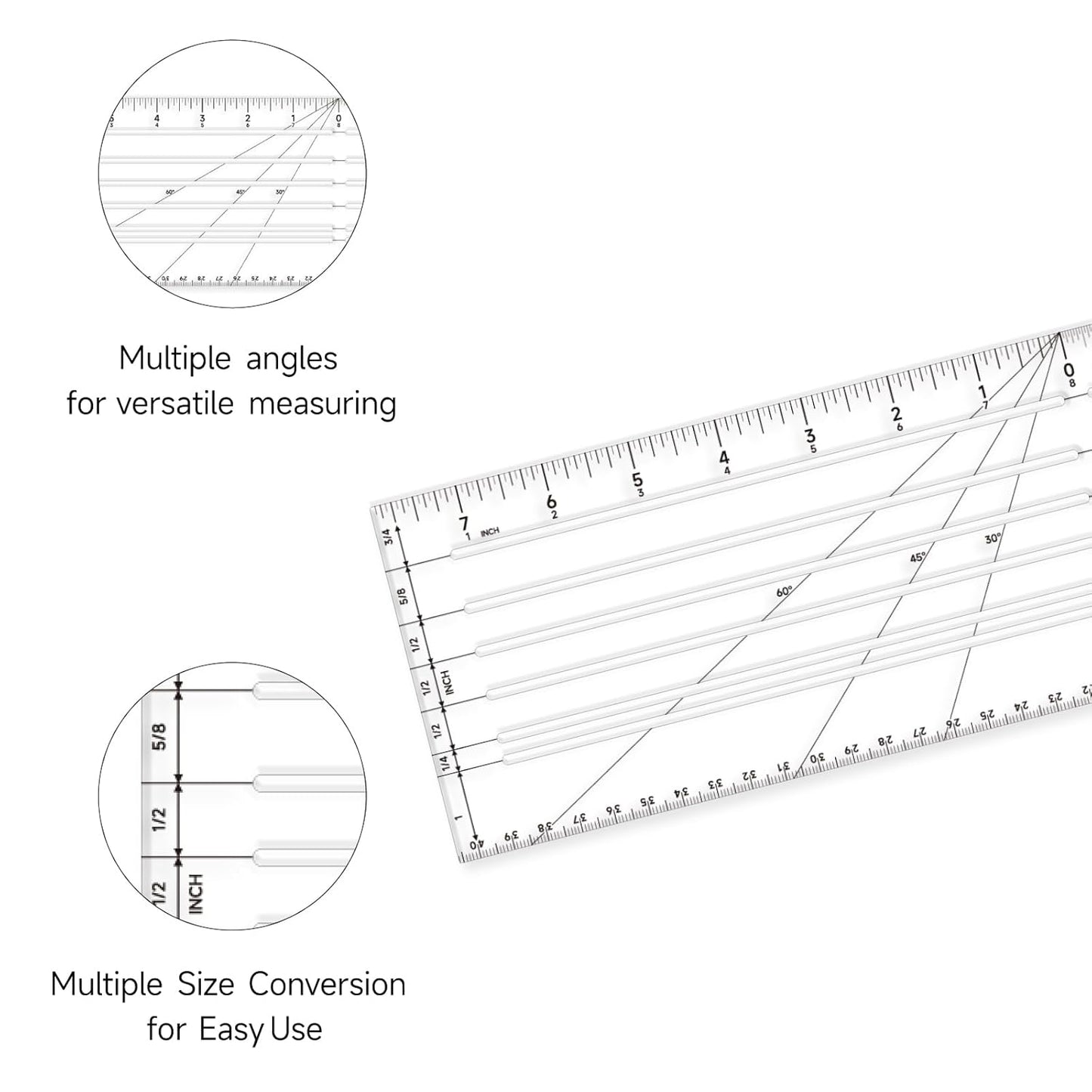 Clear Plastic Zero Centering Ruler, Sewing & Quilting Ruler