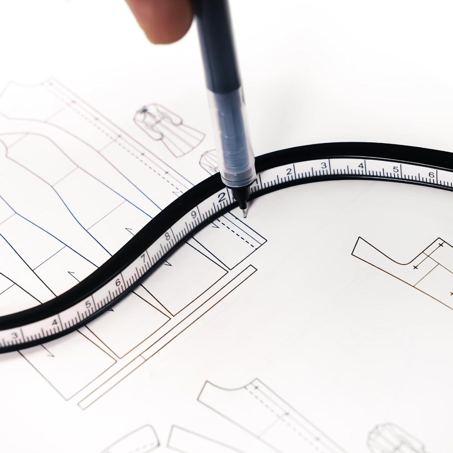 Kearing Flexible Curve Ruler, Bendable Rulers for Engineering Drawing, Sewing
