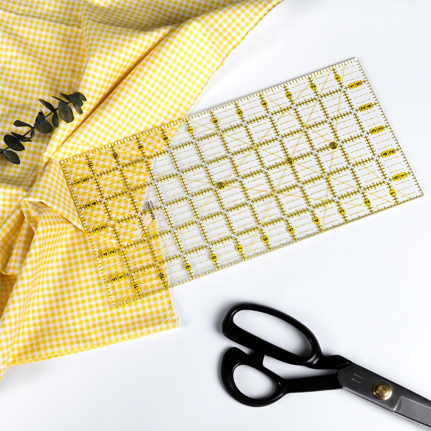 Acrylic Quilting Ruler Set, Non-slip Acrylic Ruler for Cutting Fabric and a Clear Mini Quilting Ruler