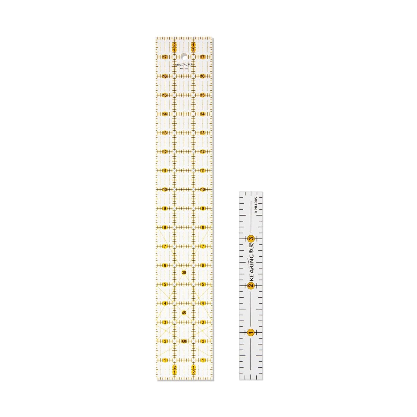 Acrylic Quilting Ruler Set, Non-slip Acrylic Ruler for Cutting Fabric and a Clear Mini Quilting Ruler