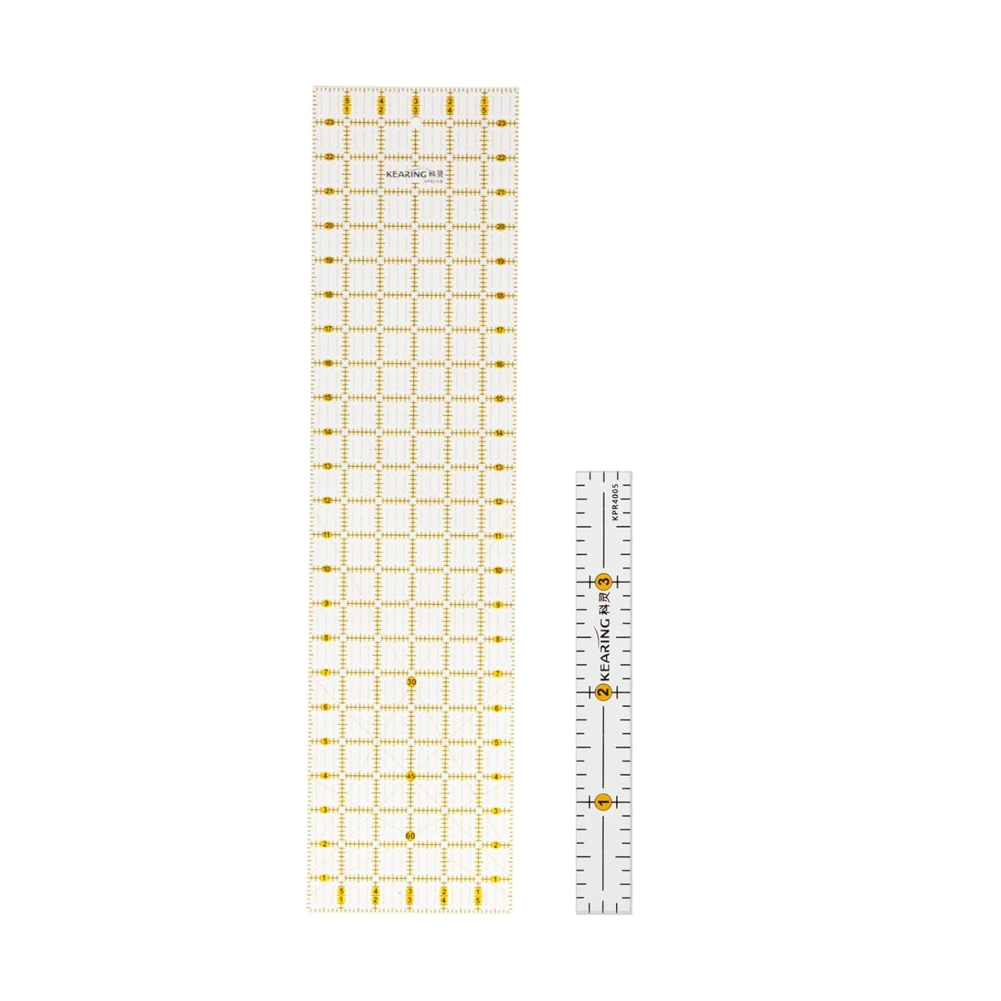 Acrylic Quilting Ruler Set, Non-slip Acrylic Ruler for Cutting Fabric and a Clear Mini Quilting Ruler