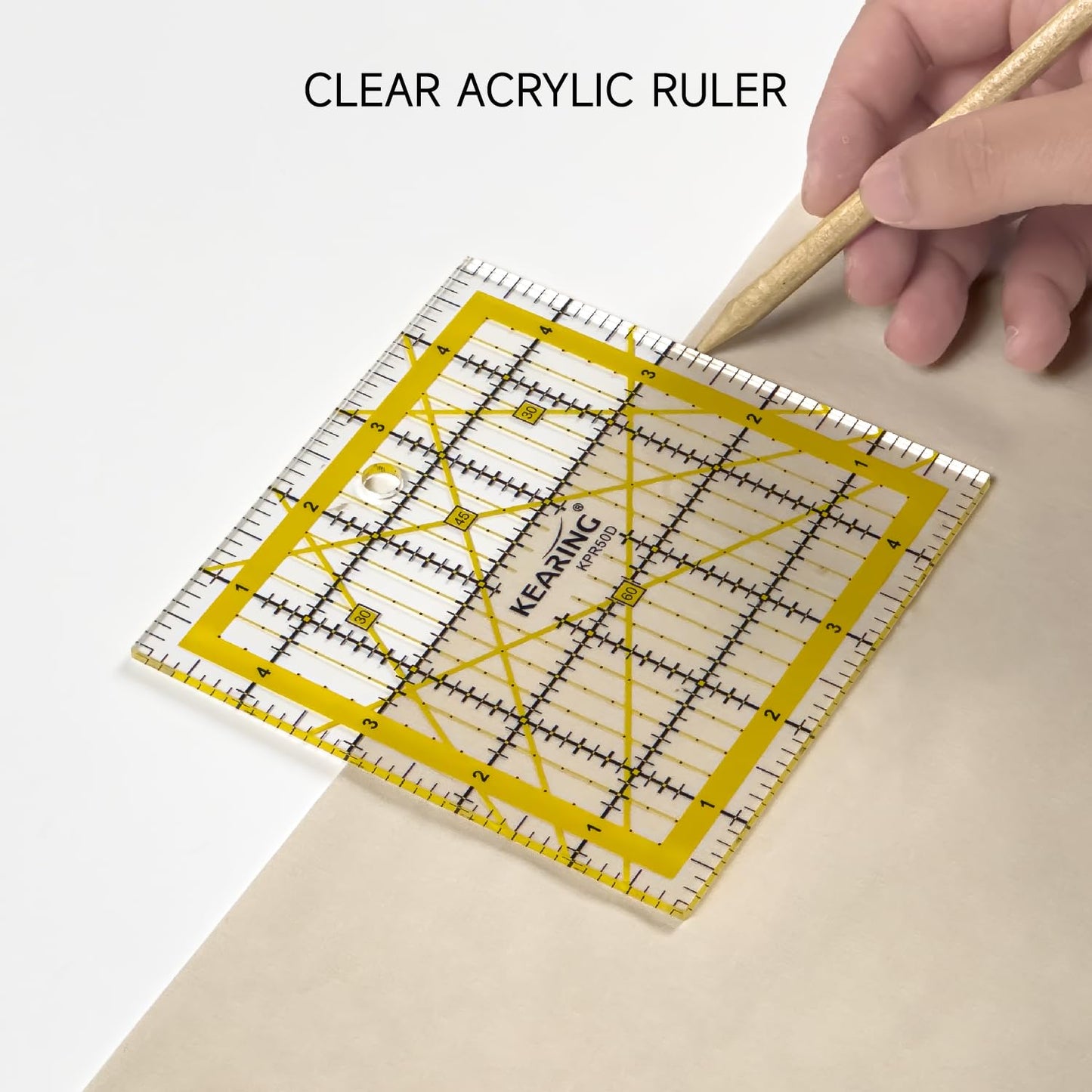 Patchwork Quilting Ruler, Non-Slip Acrylic Sewing Ruler for Cutting Fabric