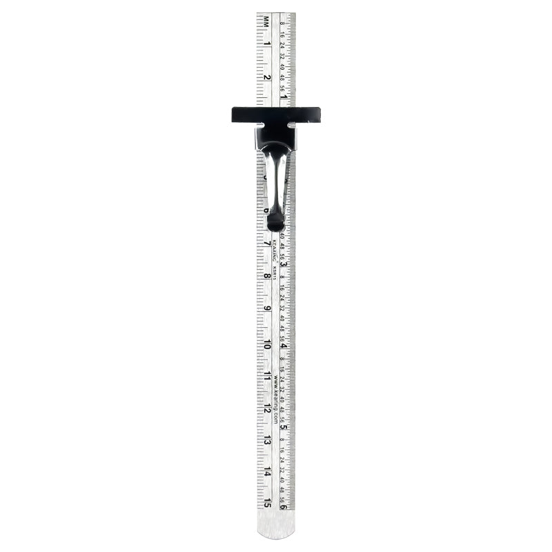 Pocket Ruler Stainless Steel & Detachable Clips, Double Side, Imperial & Metric