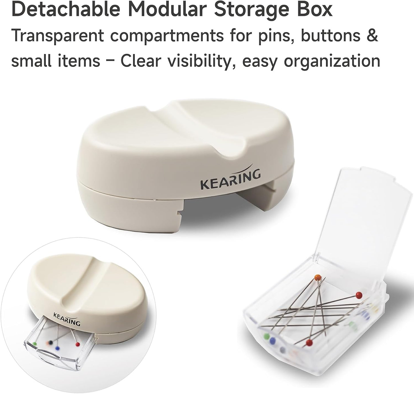 Oval Magnetic Pin Cushion with Needle Drawer
