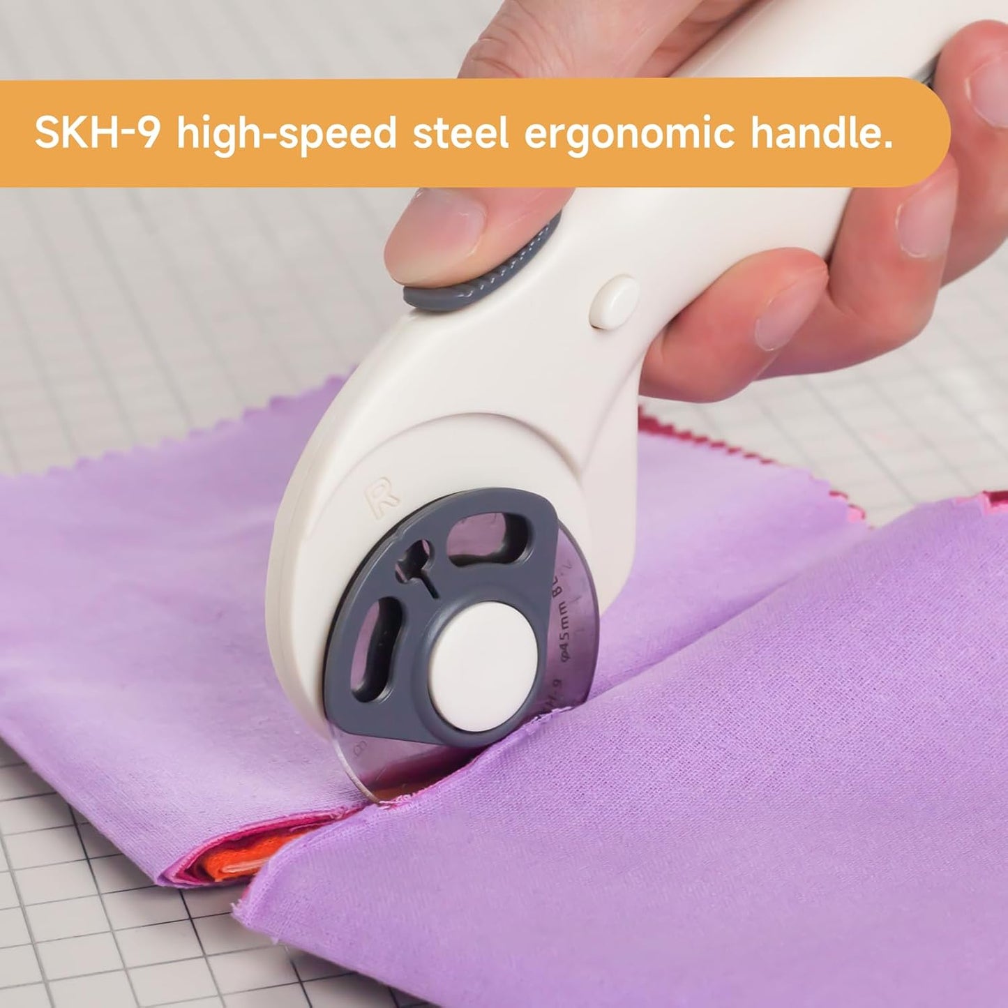 45mm Rotary Cutter with Safety Lock - Precision Fabric Cutting Tool