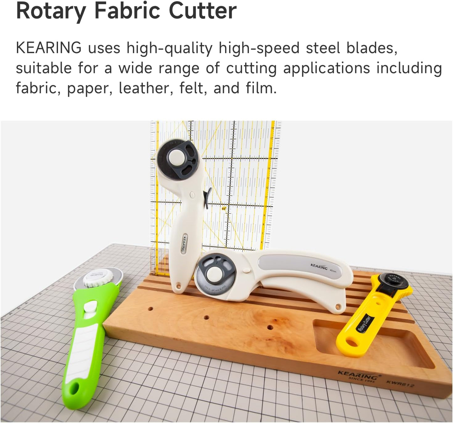 45mm Rotary Cutter with Safety Lock - Precision Fabric Cutting Tool