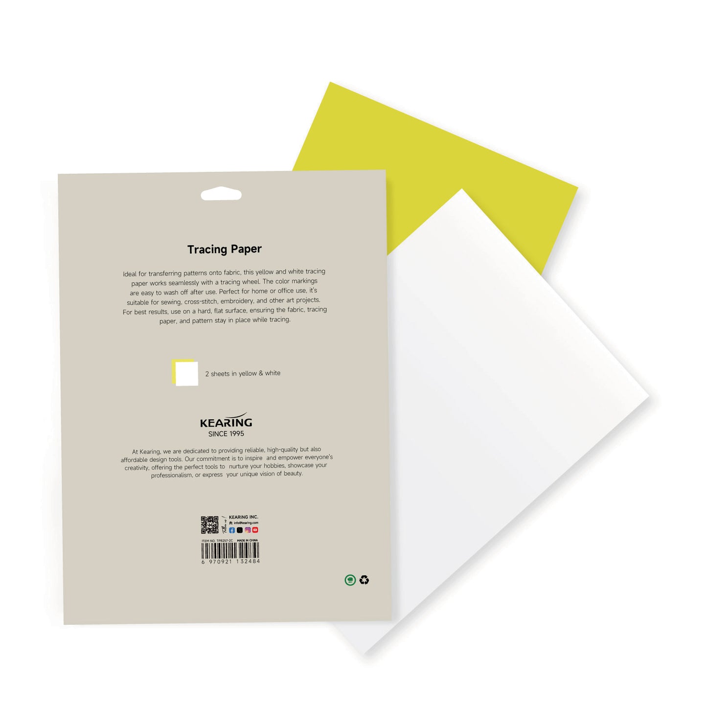 Dressmakers Tracing Paper Yellow and White, Large Sized 32" x 22"