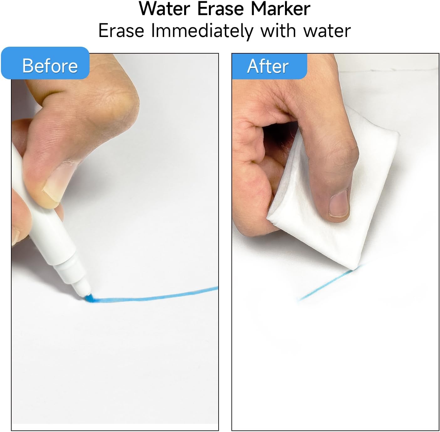 Water Erasable Pens Blue or White, 12-Pack