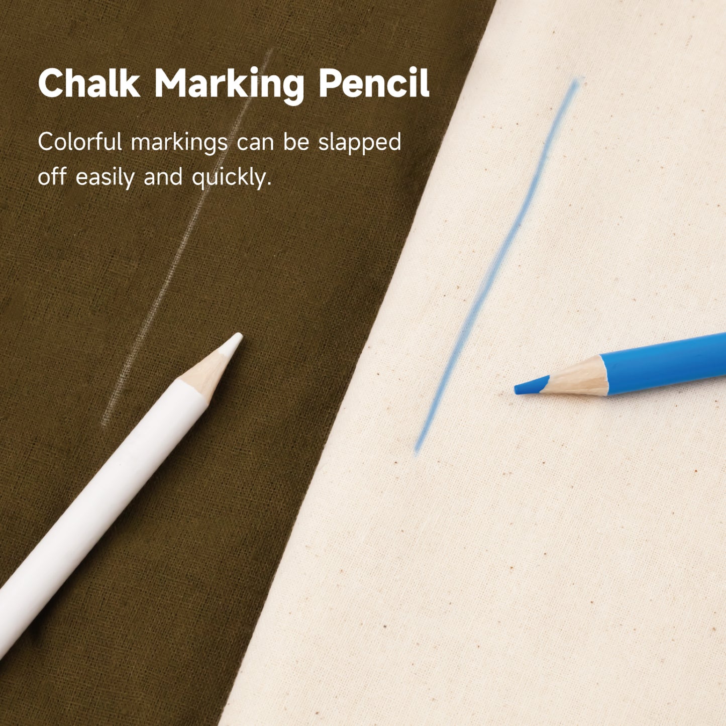 White & Blue Tailor's Chalk Marking Pencils – 2 Pack