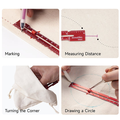 Sliding Marker Sewing Gauge for Hems, Tucks, Pleats, Buttonholes - 6" or 7"