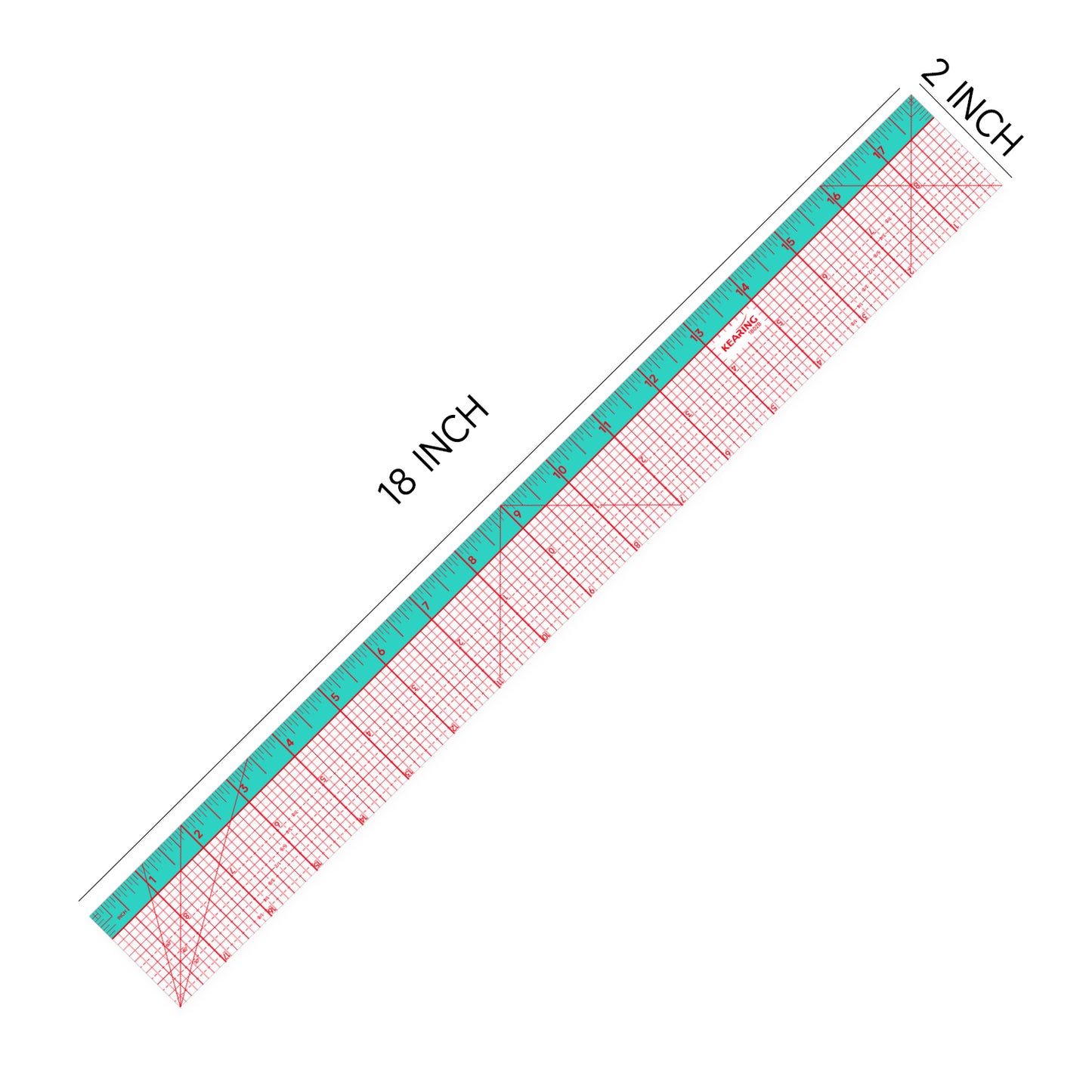 Kearing® Dual-Color Non-Slip Pattern Grading Ruler