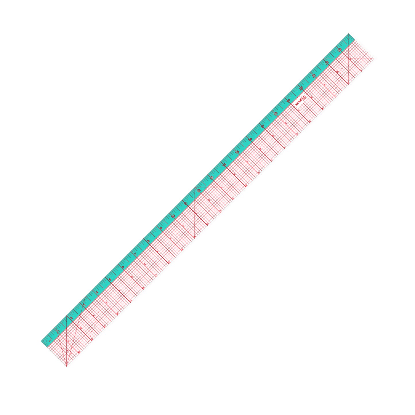 Kearing® 2402B 24“ Clear Sewing Ruler, Flexible PVC Dual Color Pattern Grading Ruler, 1.2mm Transparent Fabric Grid Ruler for Quilting, Dress Making & Fashion Design