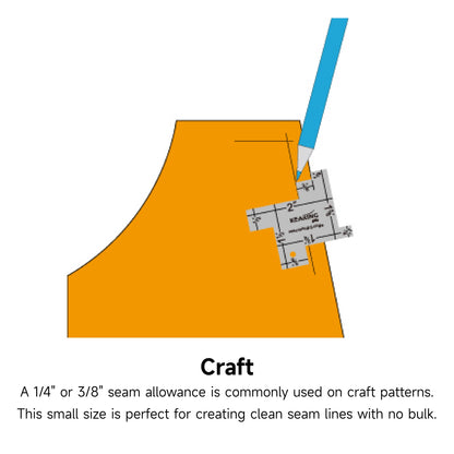 Kearing Aluminum Seam Gauge for Sewing and Quilting - Heavy Duty Measuring Gauge Ruler