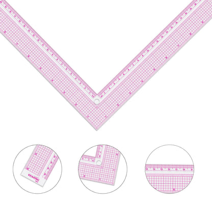 Plastic L Square Ruler, Clear Framing Square Ruler - Imperial and Metric Markings