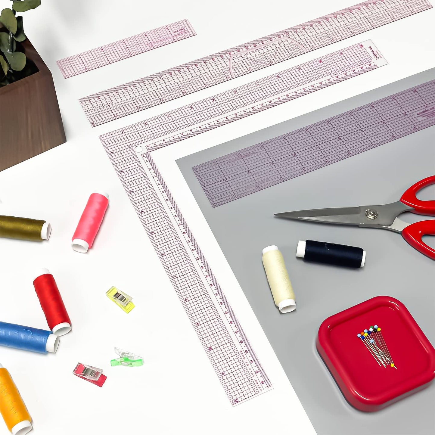 Plastic L Square Ruler, Clear Framing Square Ruler - Imperial and Metric Markings