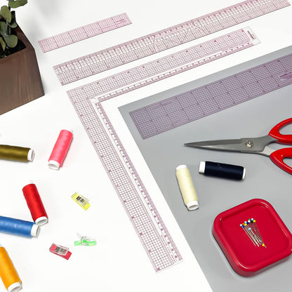 Plastic L Square Ruler, Clear Framing Square Ruler - Imperial and Metric Markings