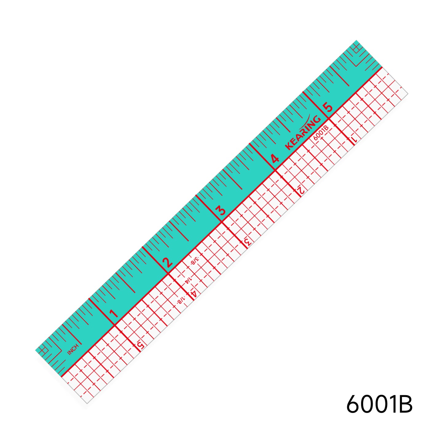 Kearing® 6001B Dual-Color Non-Slip Pattern Grading Ruler 1"×6" 6001B
