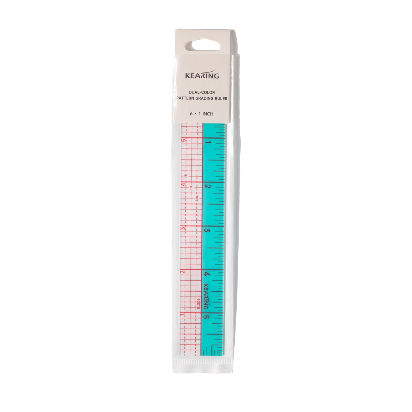 Kearing® 6001B Dual-Color Non-Slip Pattern Grading Ruler 1"×6" 6001B