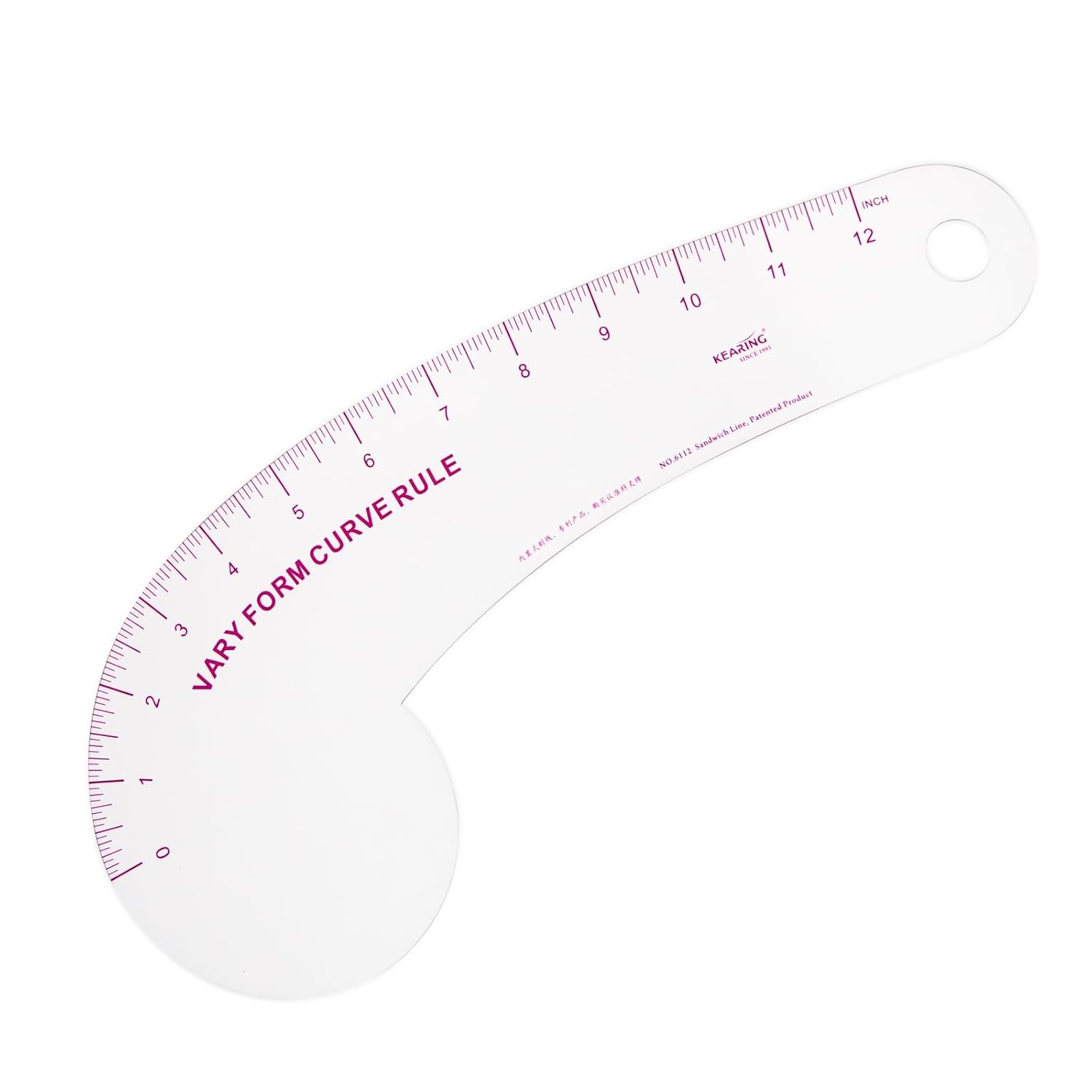 Vary Form Curve Ruler for Sewing, Pattern Making, French Curve Ruler Clear