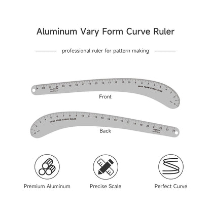 Kearing® 6224A 24″ Aluminium Vary Form Curve Ruler – Professional Pattern Making Tool