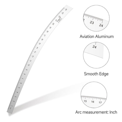 Hip Curve Ruler, Heavy Duty Aluminum 24"