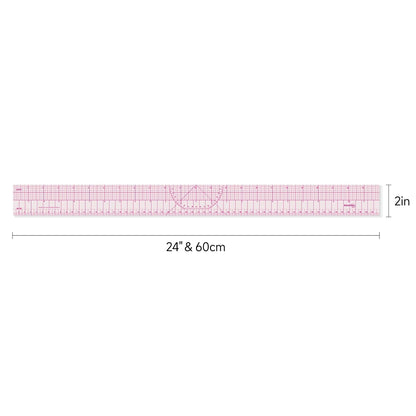 Clear Sewing Graph Ruler, Dual Imperial and Metric Markings