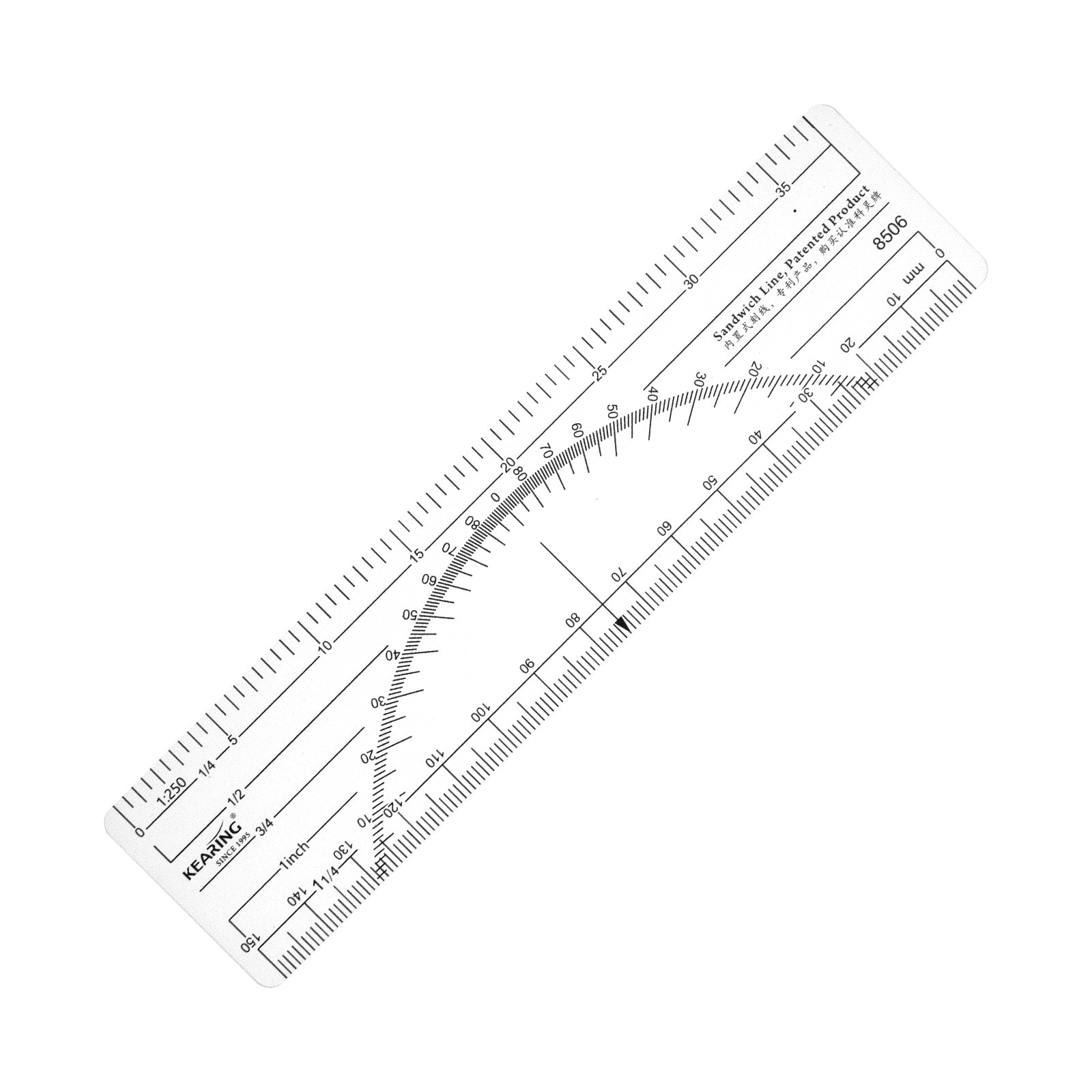 Scale Check Ruler Kearing® P8506 lastic Scale Ruler 1.2mm Thick – Dual Scale Drafting ...